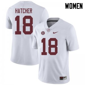 NCAA Women's Alabama Crimson Tide #18 Layne Hatcher Stitched College 2018 Nike Authentic White Football Jersey QL17Z50AN